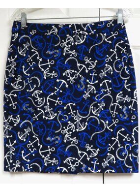 New! Banana Republic Nautical Print Pencil Skirt Size 4